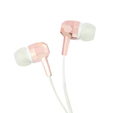 Crossloop Wired Earphones In White & Rose Gold