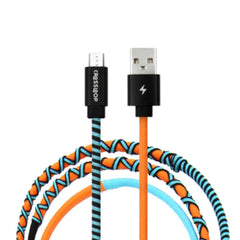 Crossloop fast charging Micro USB cable in orange & blue