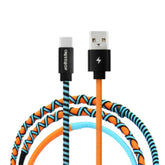Crossloop fast charging Type C cable in orange & blue