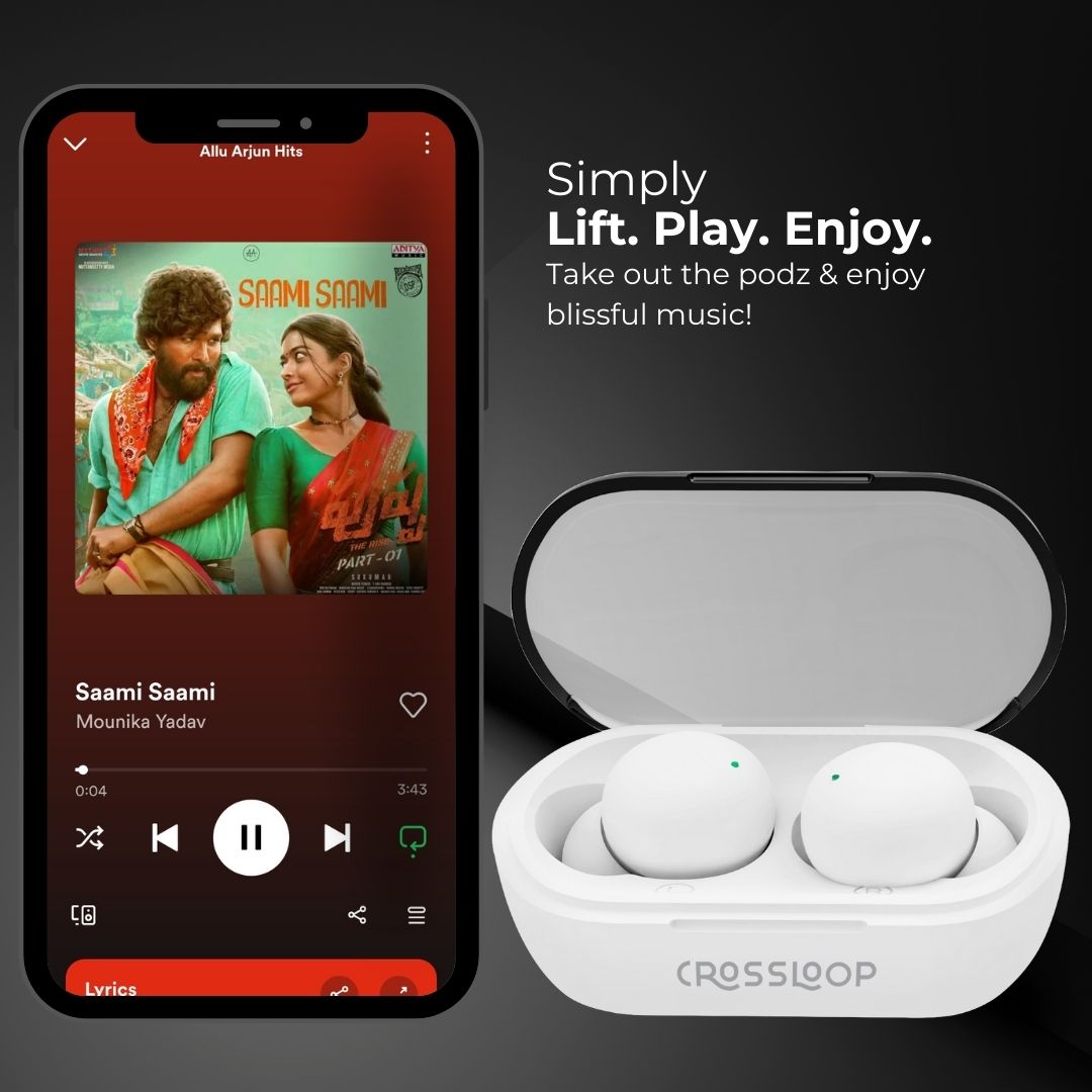 Crossloop Joy Zee True Wireless EarPods - White