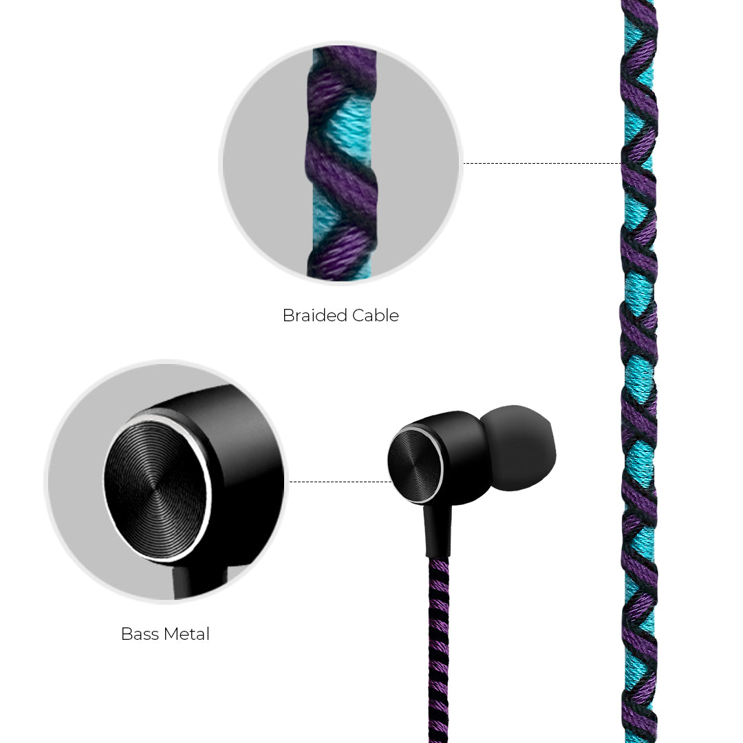 Crossloop Pro Series Earphone In Blue, Black and Purple