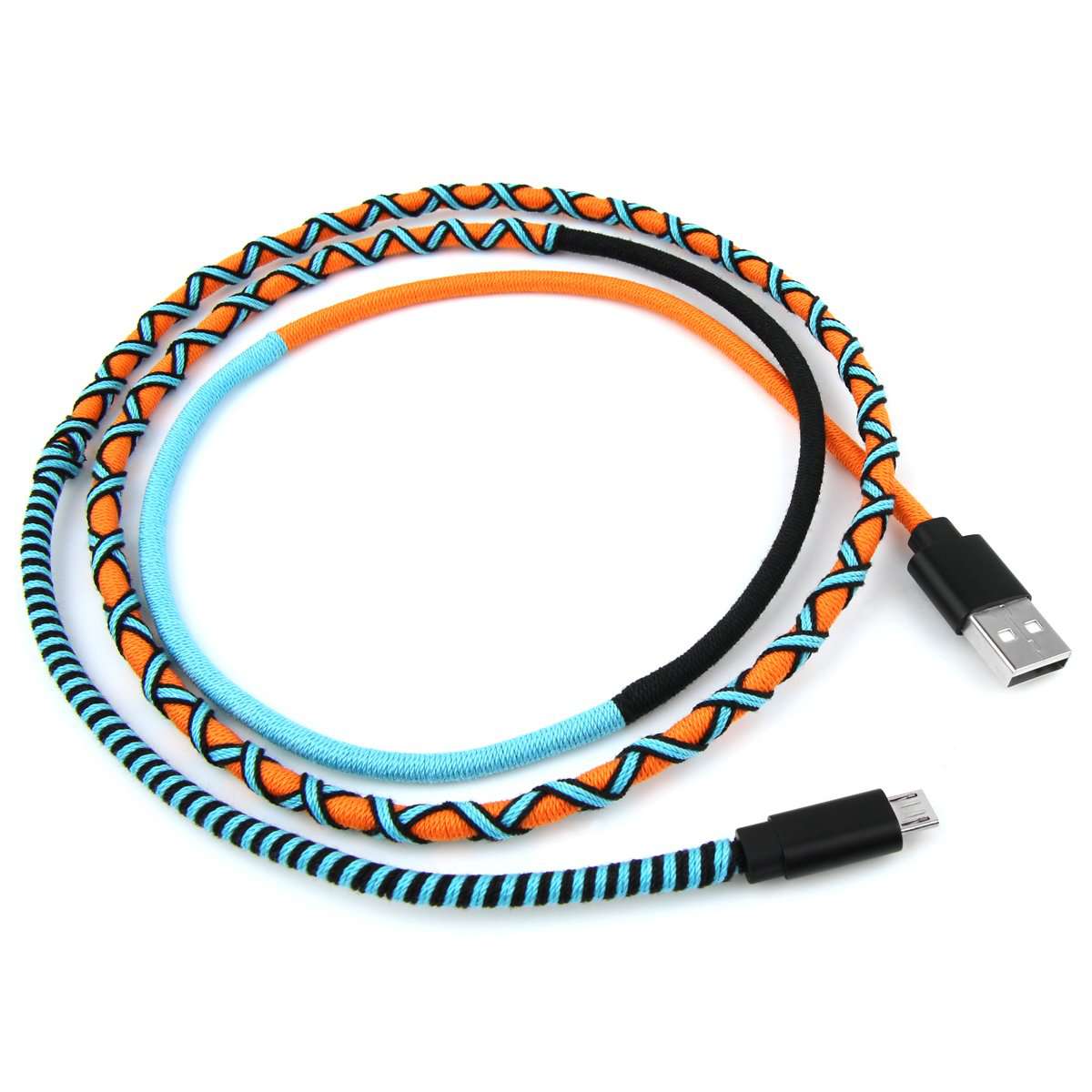 Micro USB Fast Charging Cable - Orange & Blue