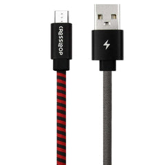 Micro USB fast charging cable in red & black