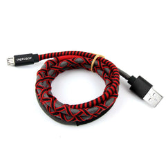 Crossloop 1 meter long Micro USB fast charging cable in red & black