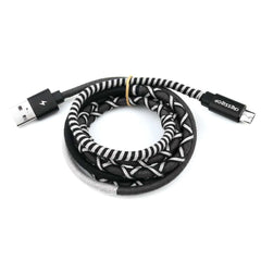 Crossloop 1 meter long Micro USB fast charging cable in black & grey