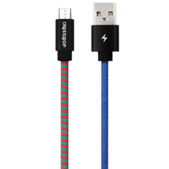 Micro USB fast charging cable in blue & pink