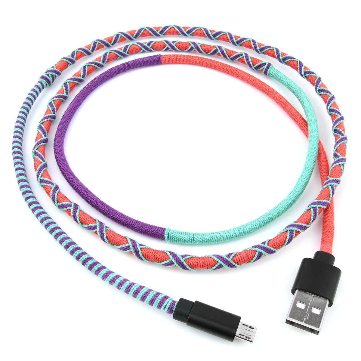 Crossloop Fast Charging Micro USB Cable In Apple Candy Red Purple