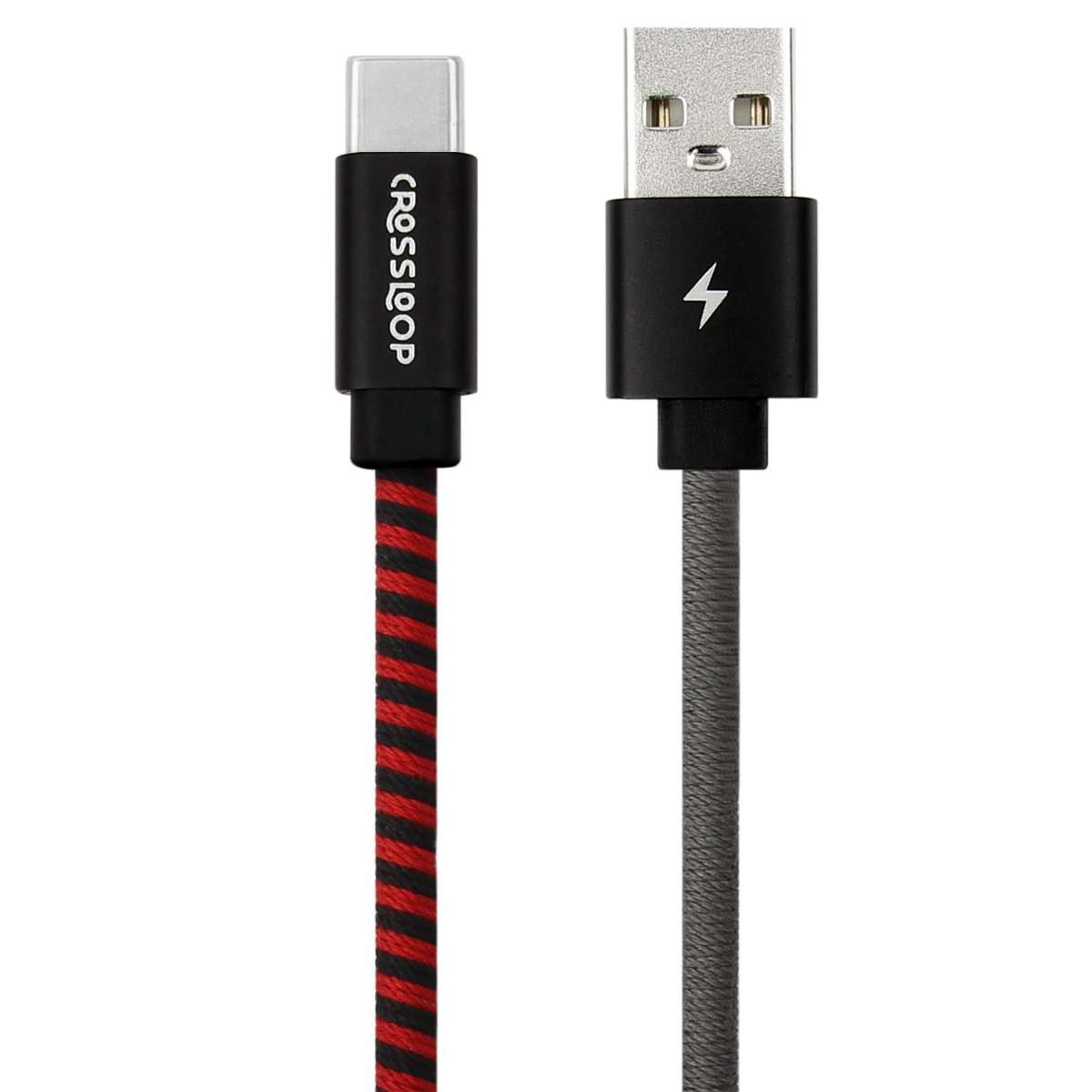 Type C fast charging cable in red & black
