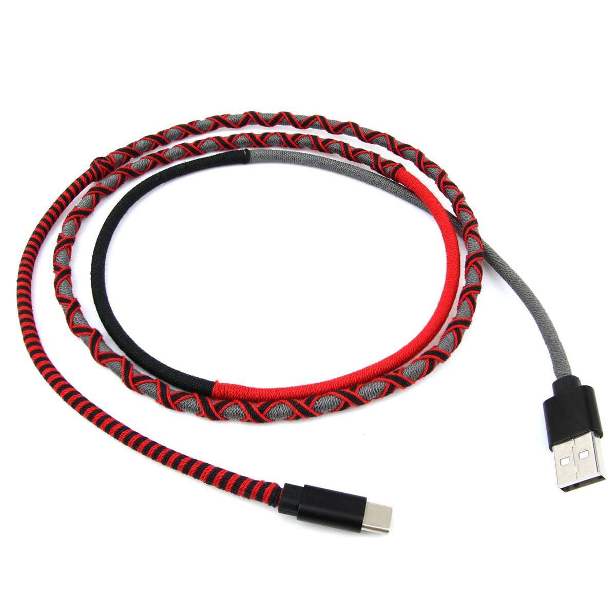 red & black color tangle free fast charging cable by crossloop