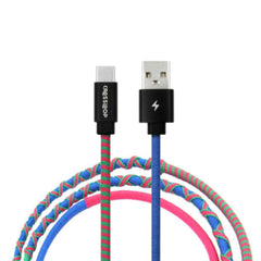 Crossloop fast charging Type C cable in blue & pink