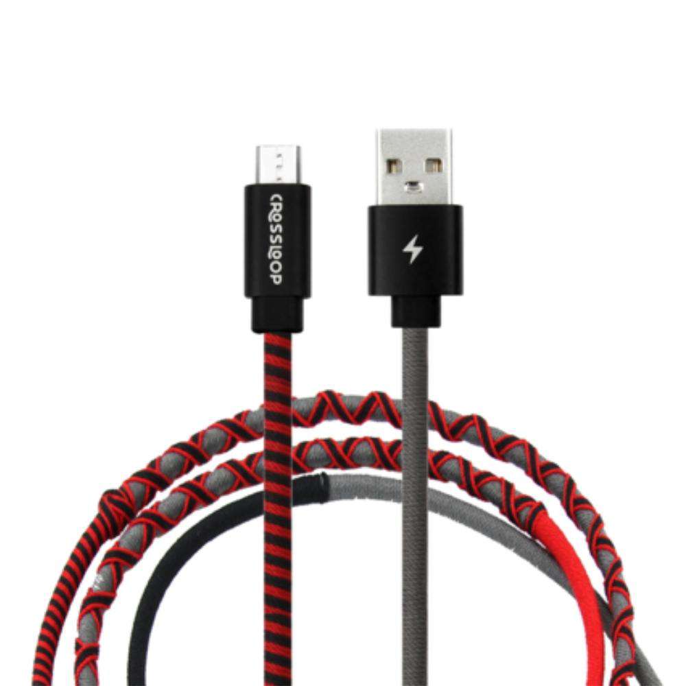 Crossloop fast charging Micro USB cable in red& black