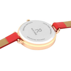 Ralph Pierre Sublime Blush Analog Watch With White Dial & Red Strap 